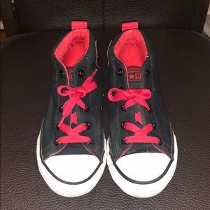 Black and Red Converse All Star Shoes